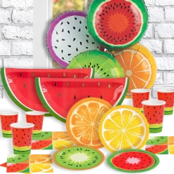 Tutti Frutti Jumbo Metallic Watermelon Dinner Plates - 8 PK